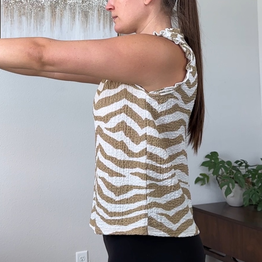 LOFT Zebra Print Shell Blouse - Picture 9 of 10
